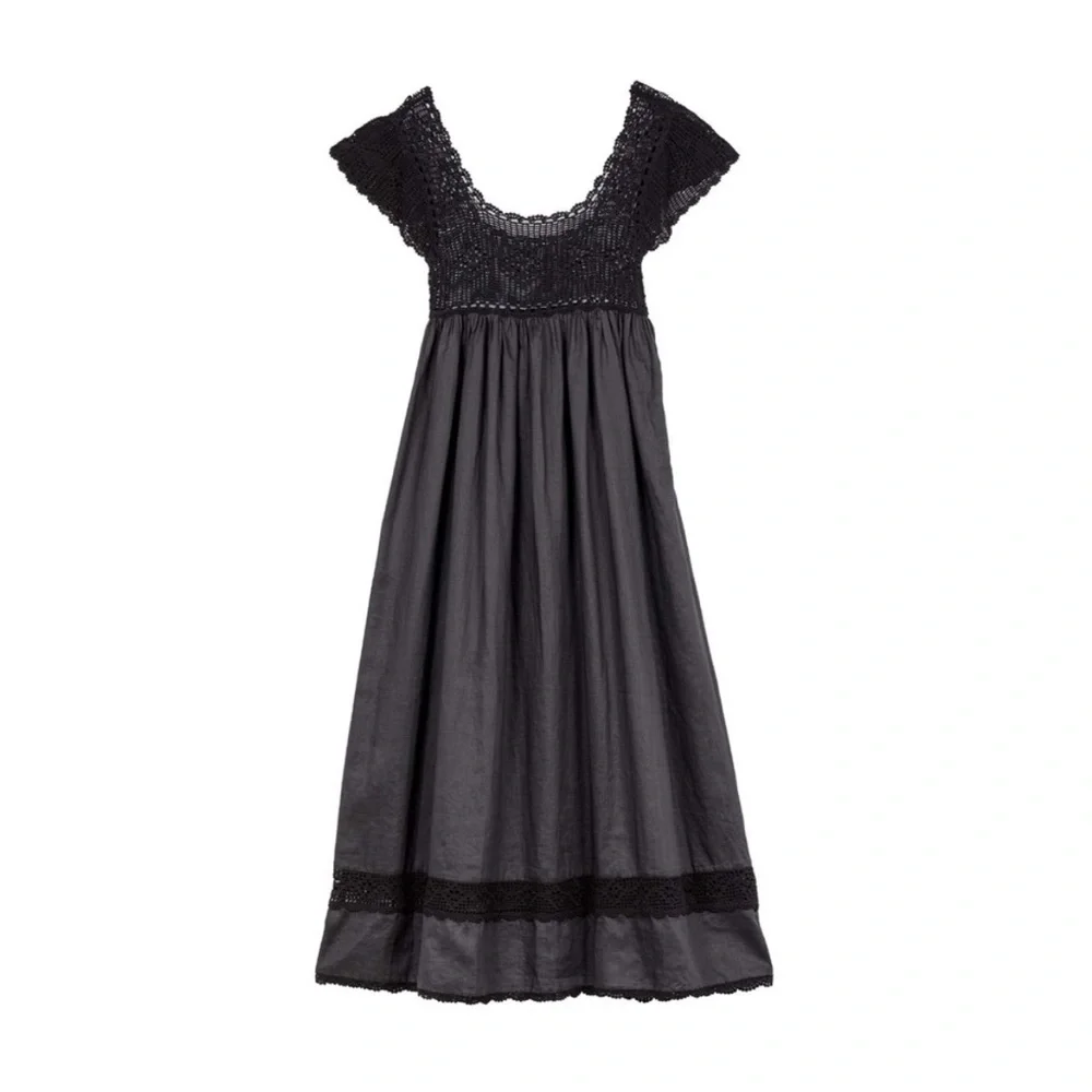 Doen Lucienne Crochet Midi Dress Black - Picture 8 of 11